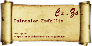 Csintalan Zsófia névjegykártya