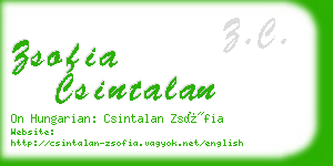 zsofia csintalan business card